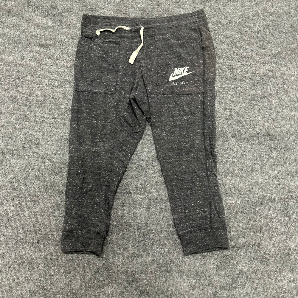 Nike Capri Joggers Womens Size M Charcoal Grey Organic Cotton Gym Vintage Pants